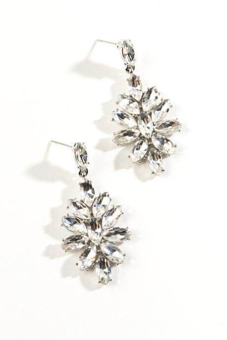 Francesca's Angelina Crystal Statement Earrings - Crystal