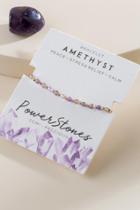 Francesca's Powerstone Pull Tie Bracelet & Stone Set - Purple