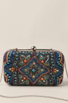 Francesca's Raylee Beaded Hard Case Clutch - Turquoise