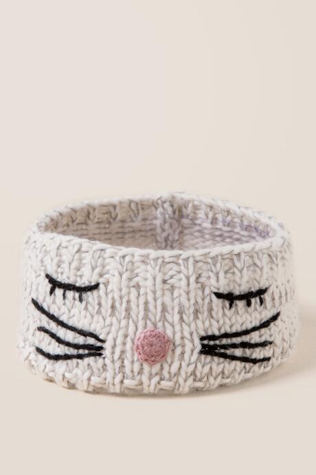 Francesca's Nara Cat Face Earband - Ivory