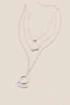 Francesca's Calista Layered Pendant Necklace - Silver
