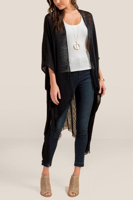 Francesca Inchess Allie Mineral Wash Ruana - Black