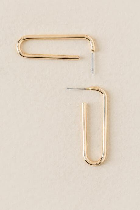 Francesca's Paperclip Drop Earring - Gold