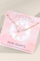 Francesca's January Birthstone Necklace - Pale Pink