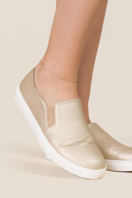 Francesca's Alexa Stone Drop Anklet - White