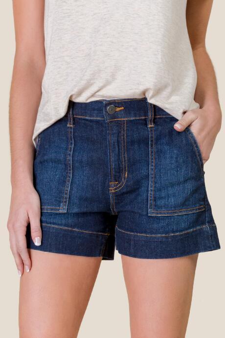 Francesca's Alexia High Rise Jean Shorts - Dark