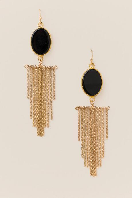 Francesca Inchess Charlotte Fringe Earrings In Black - Black