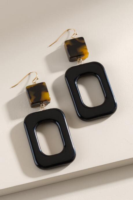 Francesca's Kayla Resin Statement Earrings - Black