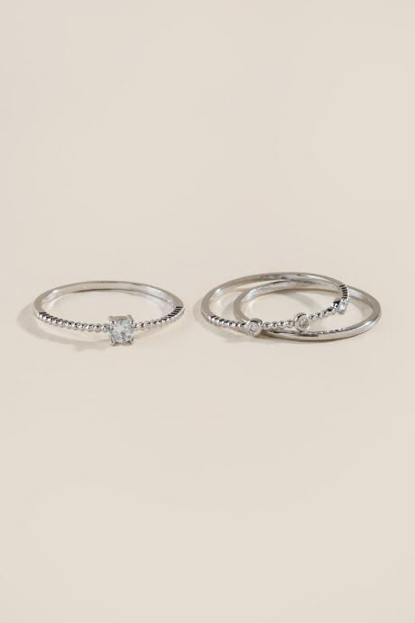 Francesca's Scilla Sterling Ring Stack - Silver