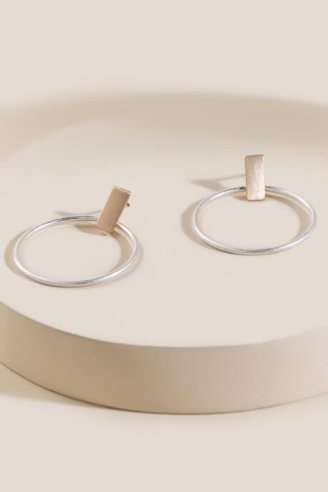 Francesca Inchess Keira Mixed Metal Circle Drop Earrings - Mixed Plating