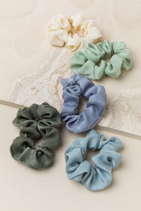Francescas Suki Satin Scrunchie Set - Multi
