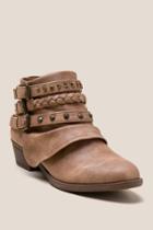 Francesca Inchess Truth Embellished Strap Ankle Boot - Tan