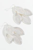 Francesca's Jana Leaf Filigree Drop Earrings - Silver