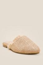 Restricted Datewood Woven Fringe Mule - Natural