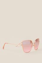 Francesca's Day Tripper Pink Cat Eye Sunglasses - Gold