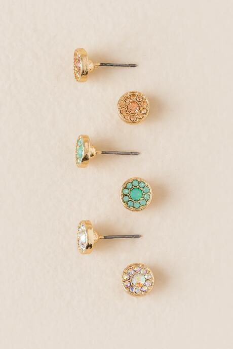 Francesca's Jesabelle Round Stud Earring Set - Multi