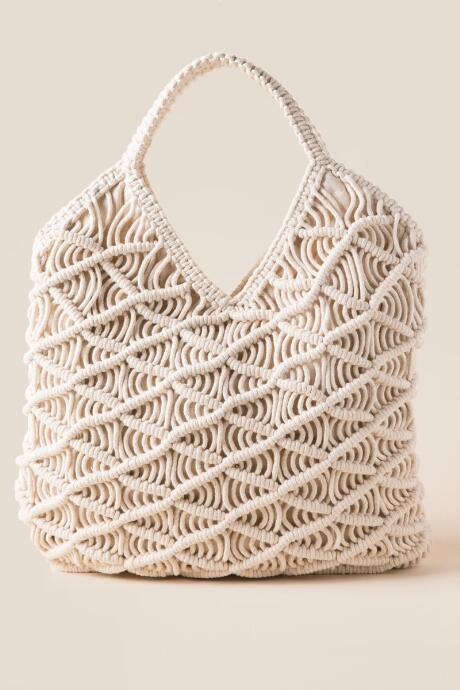 Francesca's Gia Macrame Tote - Natural