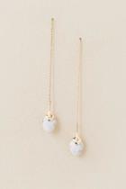 Francesca's Vinna Stone Drop Threader Earring - White