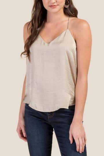 Miami Haleigh Strappy Back Cami Top - Sand