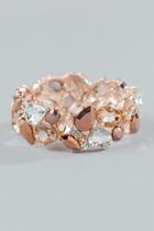 Francesca's Kayah Metallic Stretch Bracelet - Rose