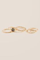 Francesca Inchess Zoe Druzy Stacking Ring Set In Hematite - Hematite