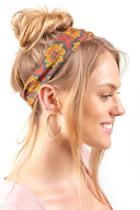 Francesca Inchess Boho Bandeau In Red & Gold Floral - Red