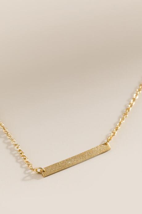 Francesca's Katt 14k Gold Bar Necklace - Gold
