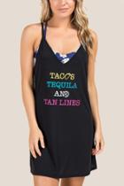 Francesca Inchess Sandy Tacos Tequila Tanlines Cover-up - Black