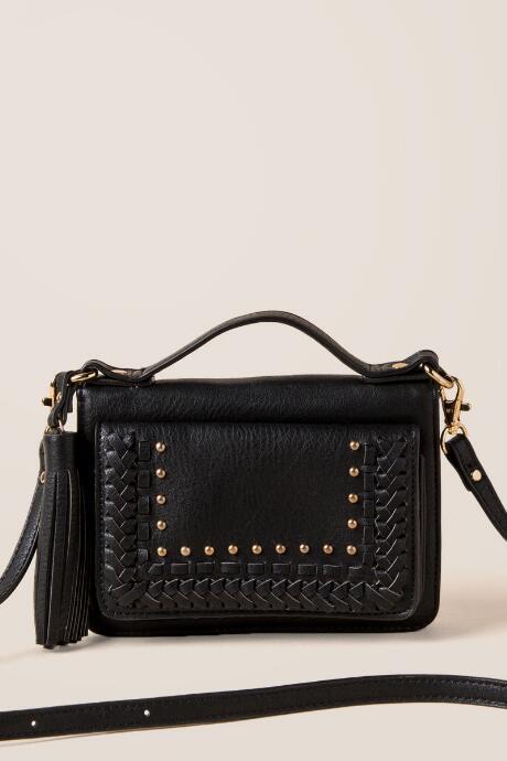 Francesca Inchess Payton Braided Crossbody Wallet - Black