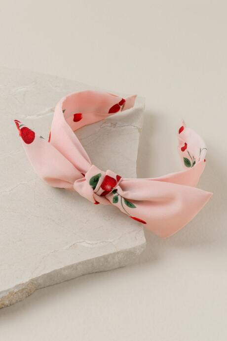 Francesca's Maxine Cherry Print Headband - Pink