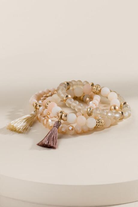 Francesca's Amelia Stretch Bracelet Set - Natural