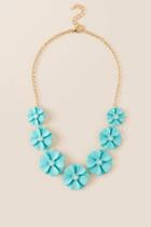 Francesca's Jasmine Floral Statement Necklace In Turquoise - Mint