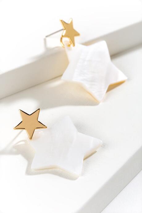 Francesca's Joey Star Stud Earring - White