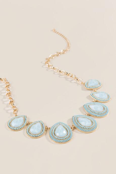 Francesca's Nikki Blue Teardrop Statement Necklace - Periwinkle