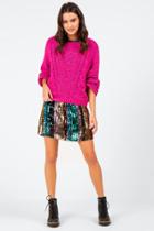 Francesca's Jacynda Balloon Sleeve Sweater - Magenta