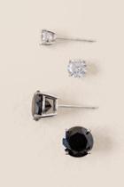 Francesca's Amber Cubic Zirconia Stud Earring Set - Black