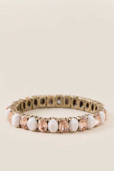 Francesca's Jordan Oval Stretch Bracelet - Blush