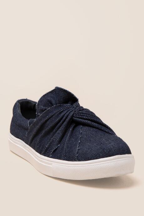 Wanted Valance Denim Ruffle Sneaker - Navy