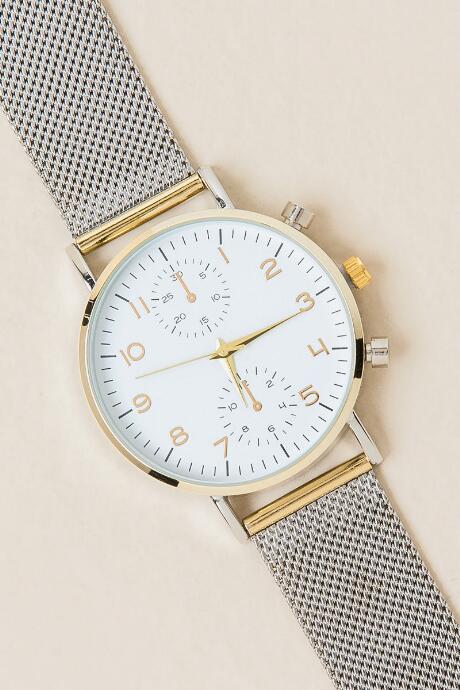 Fran Chelsea Mesh Band Watch - White