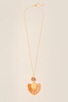 Francesca's Mariska Gold Tassel Pendant Necklace - Tan