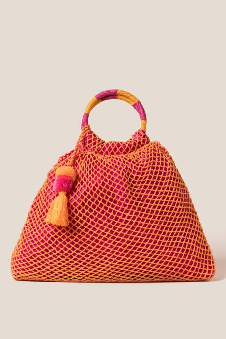 Francesca's Allison Neon Mesh Bag - Orange