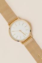 Francesca's Candice Mesh Band Watch - Gold