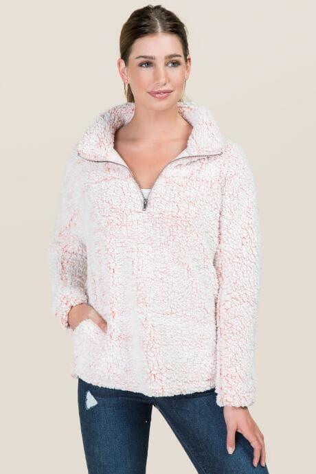 Blue Rain Bristyn Half Zip Wubby Pullover - Pink