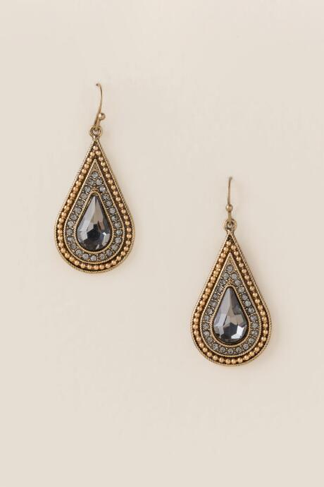 Francesca's Velma Teardrop Earring - Black