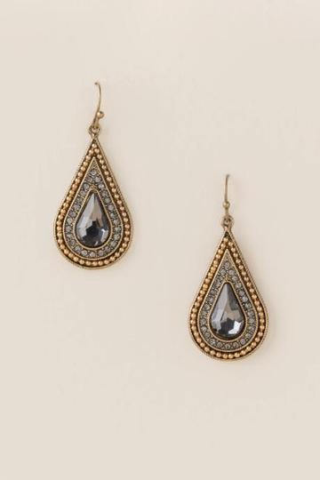 Francesca's Velma Teardrop Earring - Black