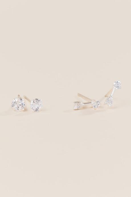Francesca's Artemis Crystal Stud Earring Set - Crystal