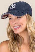 Francesca's New York Yankees Distressed Baseball Cap - Navy