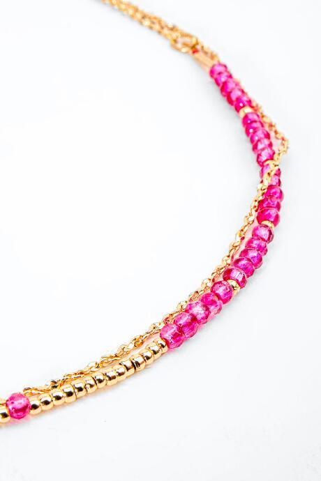 Francesca's Kassandra Beaded Layered Choker - Red
