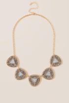 Francesca Inchess Irelynne Beaded Statement Necklace In Gray - Gray