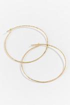 Francesca's Nellie Hammered Thin Hoops - Gold